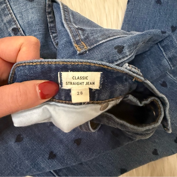 [Madewell] Blue Heart-Patterned Straight Leg Jeans - Size 27 - Picture 6 of 6